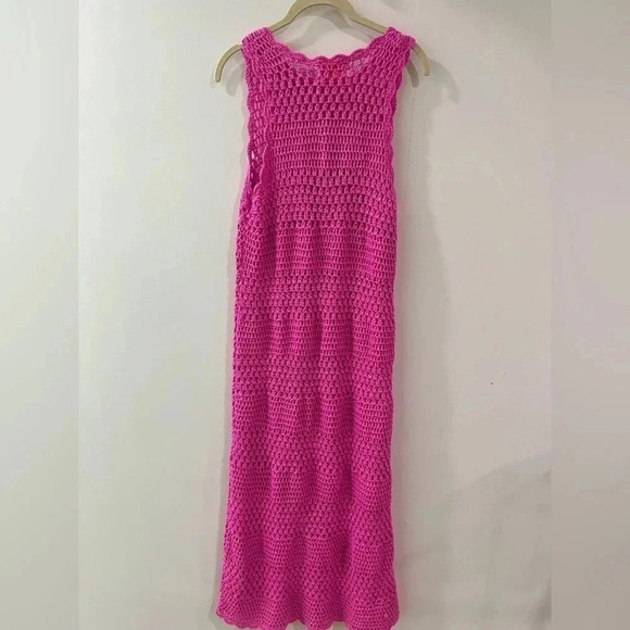 Show Me Your Mumu Crochet maxi dress coverup Barbie hot pink - Picture 4 of 5
